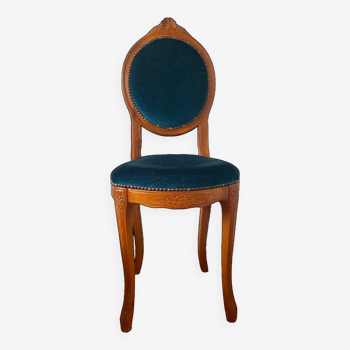 Chaise médaillon bleue Louis Philippe