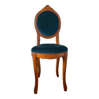 Chaise médaillon bleue Louis Philippe