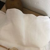 Ensemble de  10 serviettes de table vintage blanches et  brodées