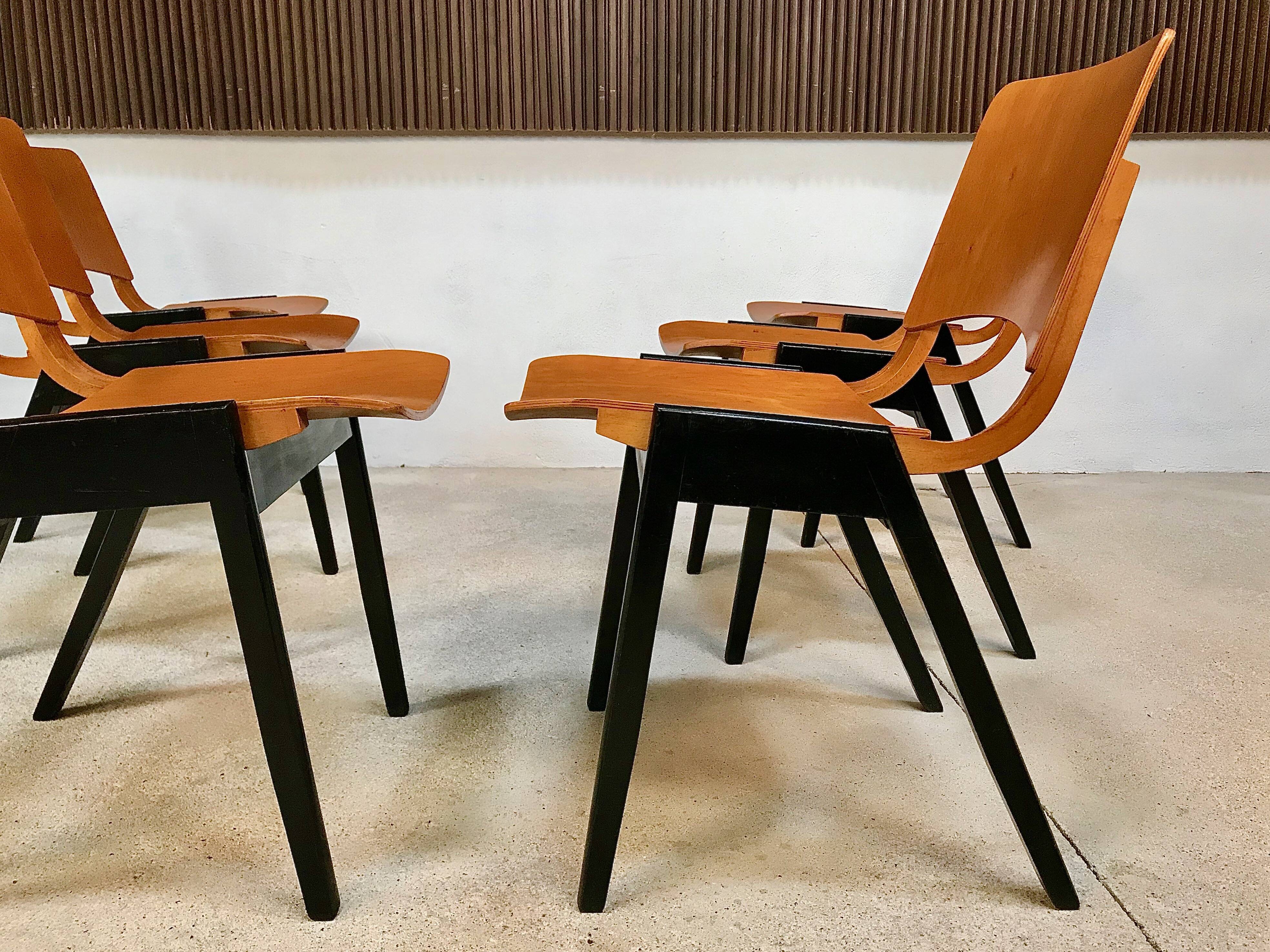 Set of 6 Dining Chairs P7 by Roland Rainer for E & A Pollack, Vienna 1952