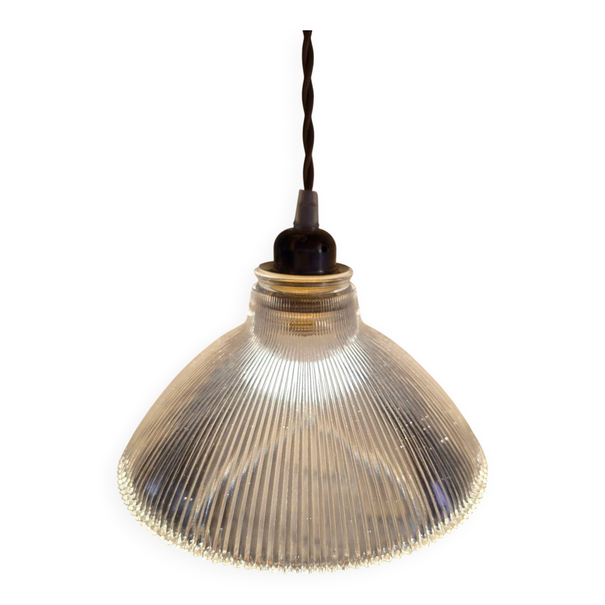 Suspension globe style holophane industriel vintage