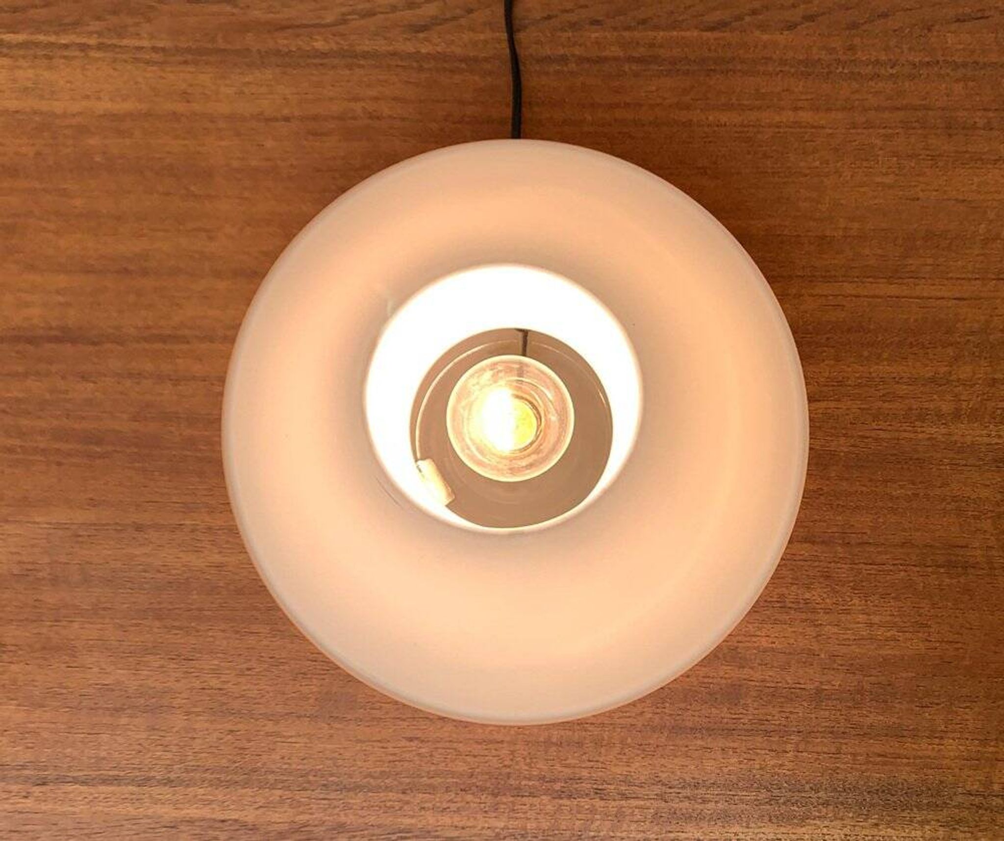 1970s vintage space-style German glass table lamp by Limburg.