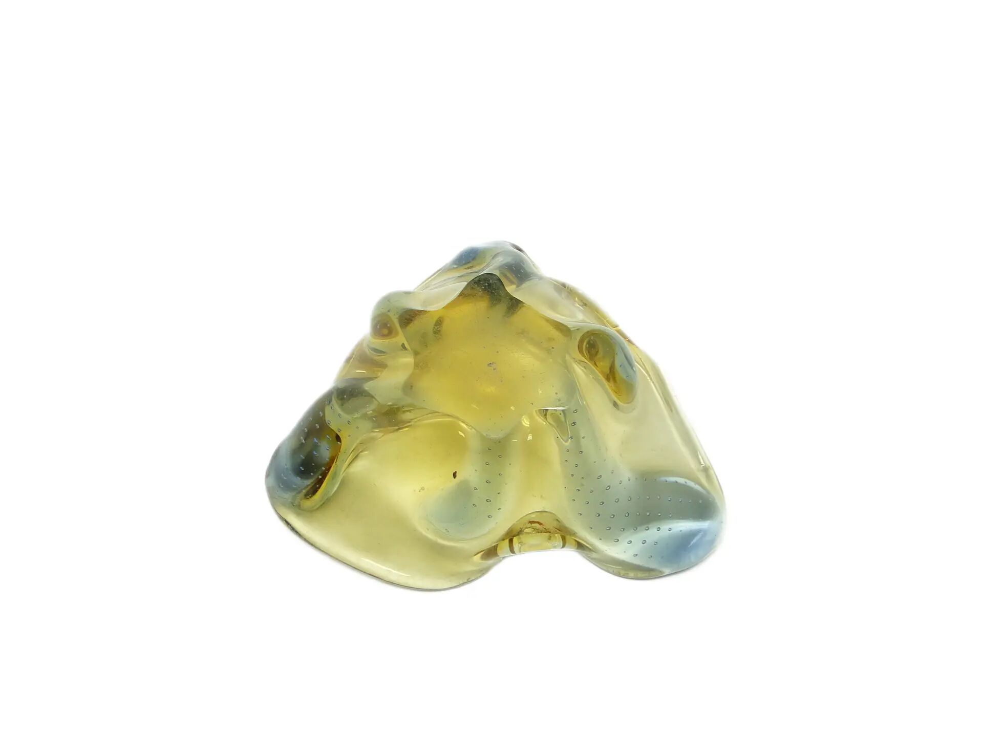 Mid-century modern bowl, glass, by H. Machanowska, Czechoslovakia, 1960s.