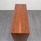 High walnut wood row, metal legs