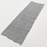 Light Gray Handmade Vintage Kilim Runner Rug, 62x192 Cm