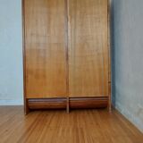 Double frame cabinet with solid oak curtains 50s