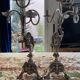 Putti candelabra 4 candles louis xvi style design pieces late 20th century. signed