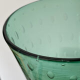 Vase en verre bullé vert