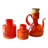 Set vases and coffee maker orange Moorish Vieil