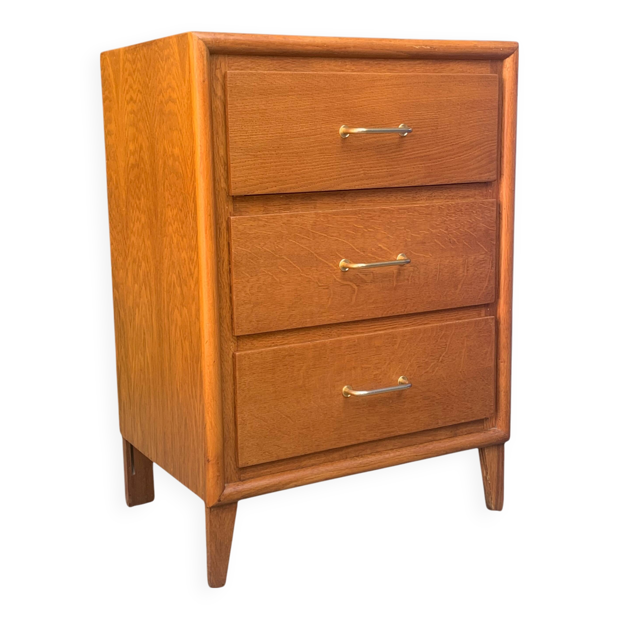 Vintage chest of drawers with oak compass legs, 1950s