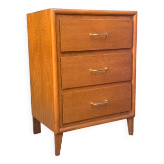 Commode vintage pieds compas chêne 1950