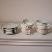 Set of 6 coffee cups with Lunéville saucers, Regency model