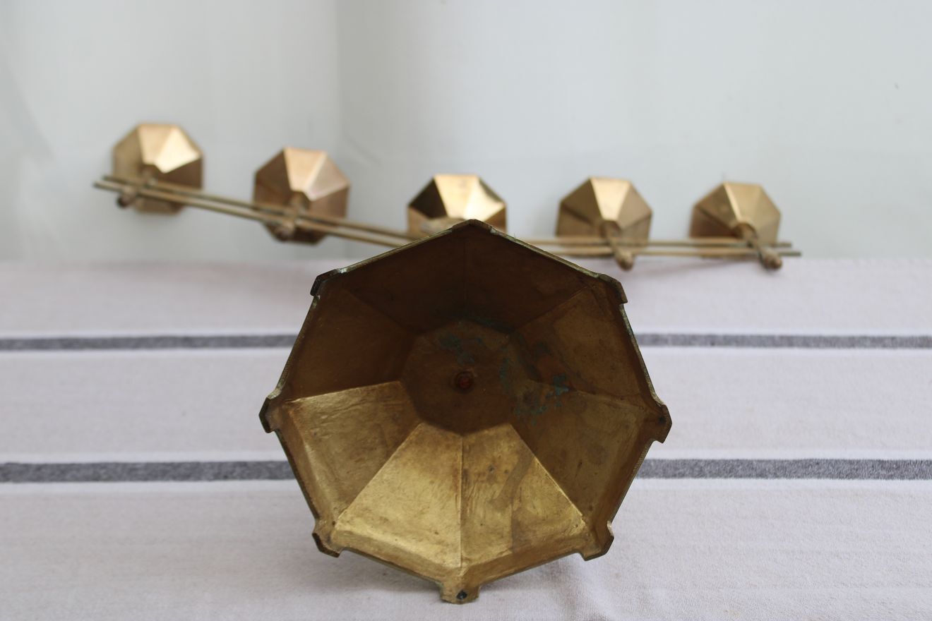 Golden metal chandelier