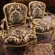 Pair of Louis XV-style convertible armchairs