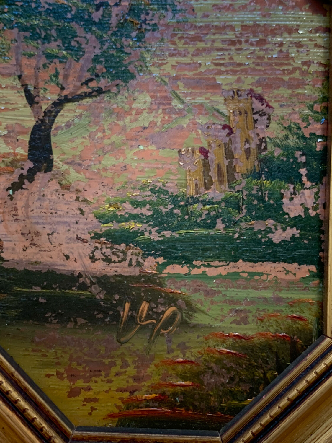 Lot 2 old paintings oil painting signed