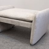Velvet ottoman footstool by Steiner, France circa 1970
