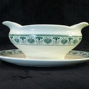 Sauciere en faience Boch freres la louviere décor palmette