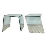 Pair of vintage bedside tables / side tables Van Beek 1980s