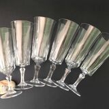 6 cut crystal champagne flutes