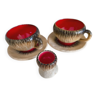 Breakfast service Bruno Dose + egg cup – Poterie du Breuil, Sar