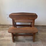 Brutalist wooden bench from the 60s