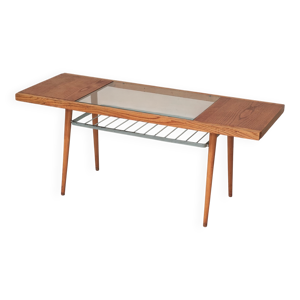Table basse en bois, - verre 1960