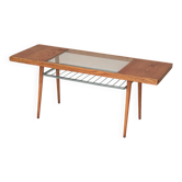 Table basse en bois, métal et verre par Jitona 1960