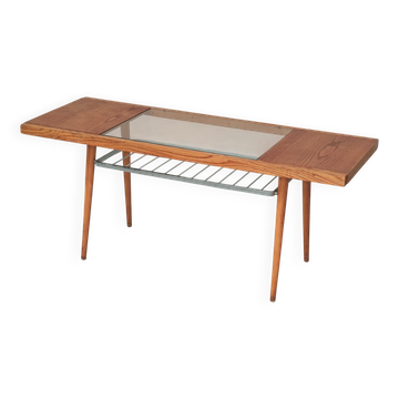 Wood, metal and glass coffee table by Jitona 1960