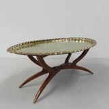 Moroccan brass tray table, ca 1950
