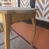 Small sandblasted wood desk table