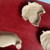 Lot of 3 empty pocket in cream white earthenware