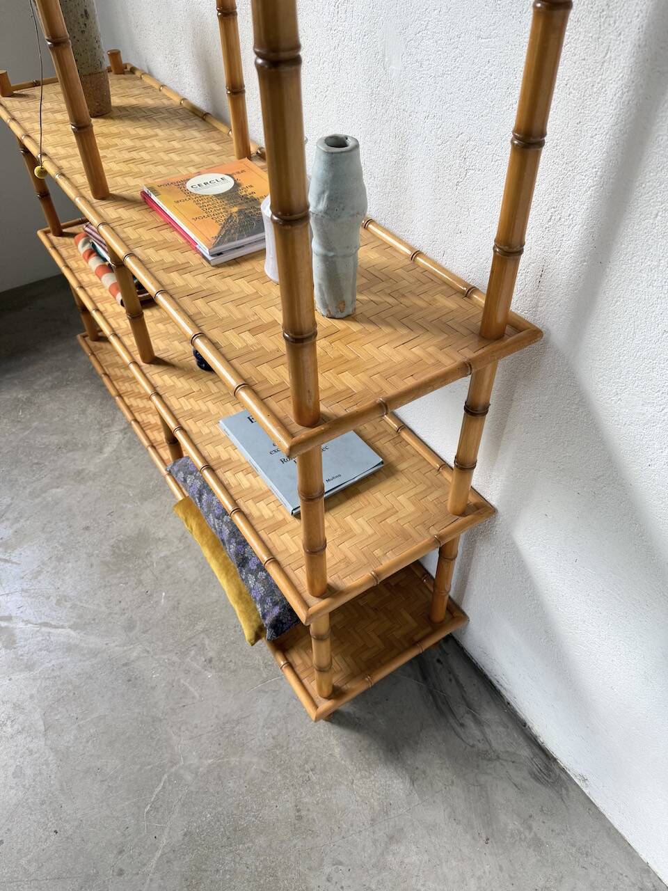 Large rattan shelf 1960