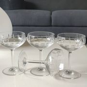 Lot of 4 x Champagne Coupes / Doyen Glassware. Art Deco 1930s.