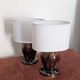 Pair of vintage 70s ceramic bedside lamps – Glazed enamels & e