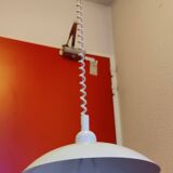 Vintage Delmas adjustable height white pendant light