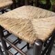 Lot of 6 stools with woven straw seats, chalet style 1970.