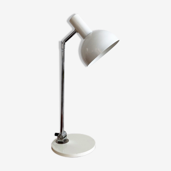 Lampe de table réversible en métal blanc et chrome, années 1960