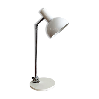 Lampe de table réversible en métal blanc et chrome, années 1960