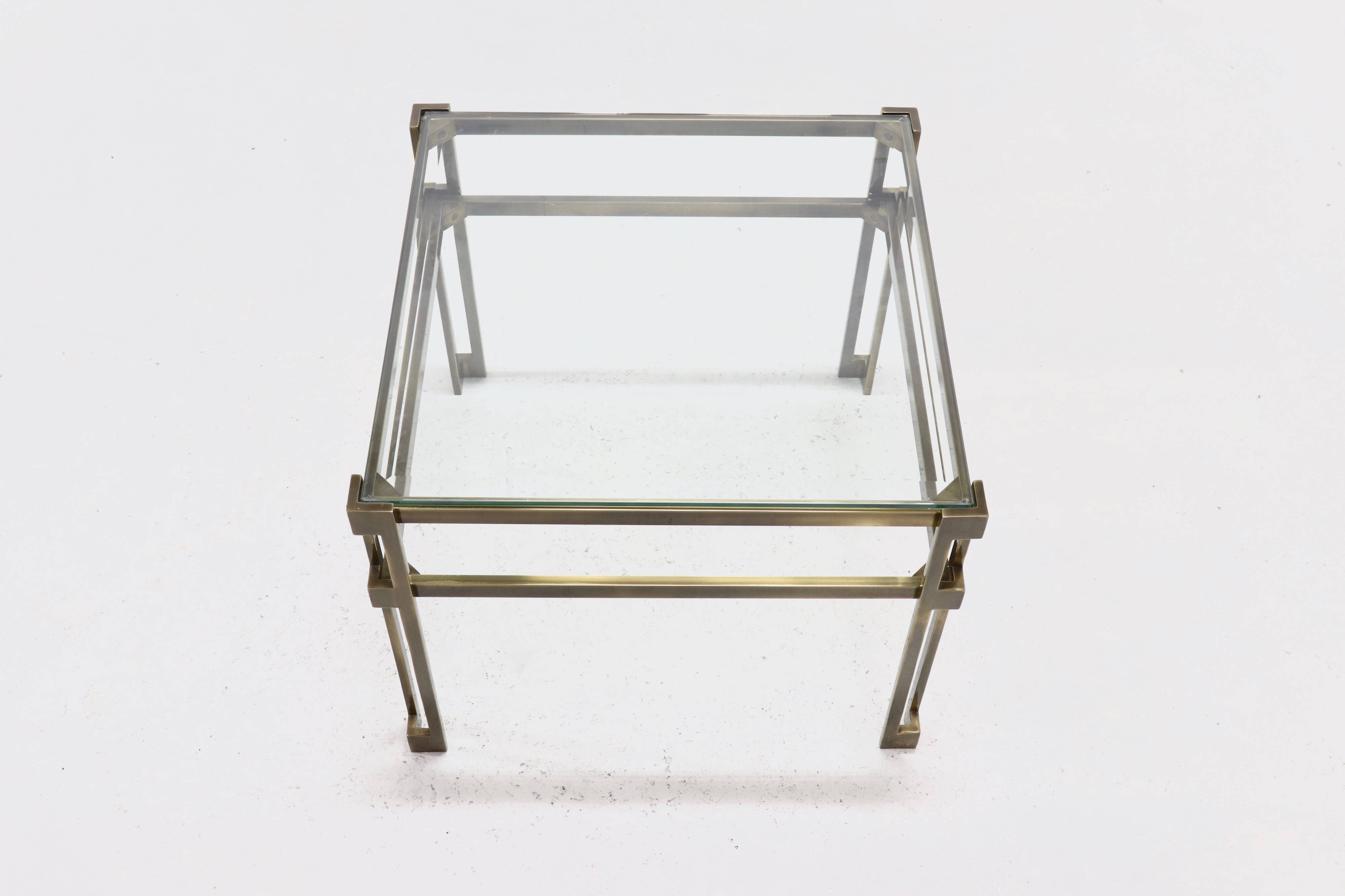 Solid Cast Bronze Side Table 1970s