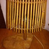 Rattan bedside lamp