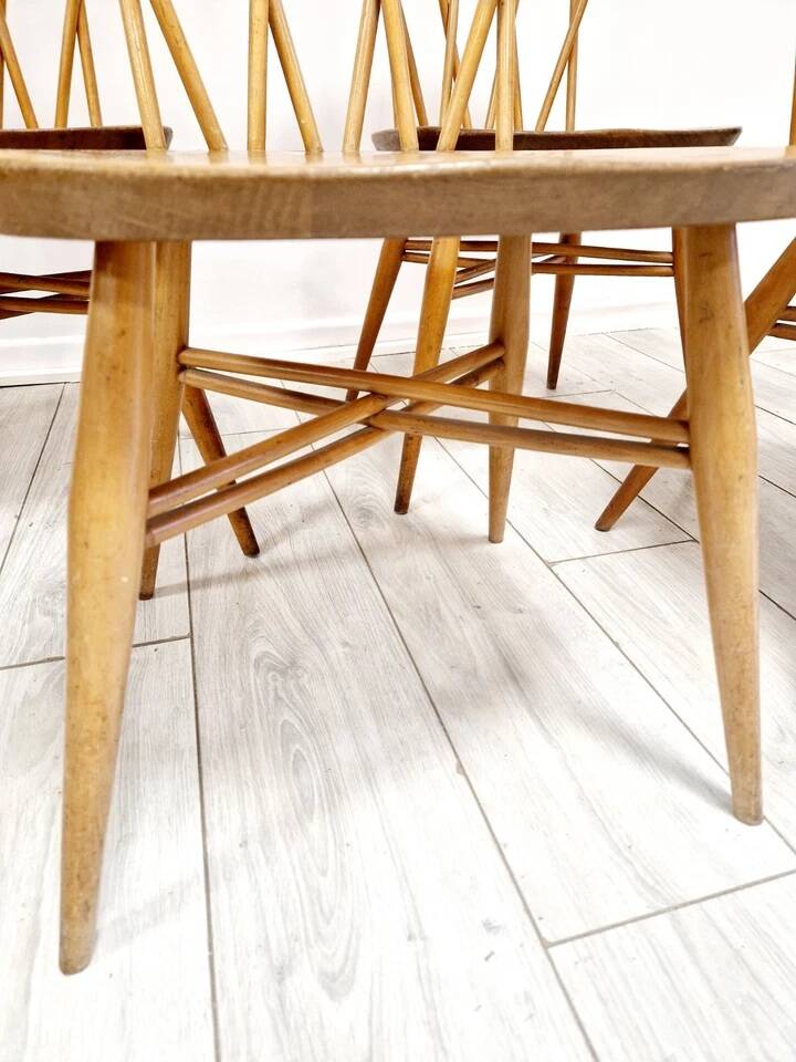 4 Ercol Candlestick Back Dining Chairs