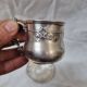 Solid silver cup (and saucer) late 19th century minerve