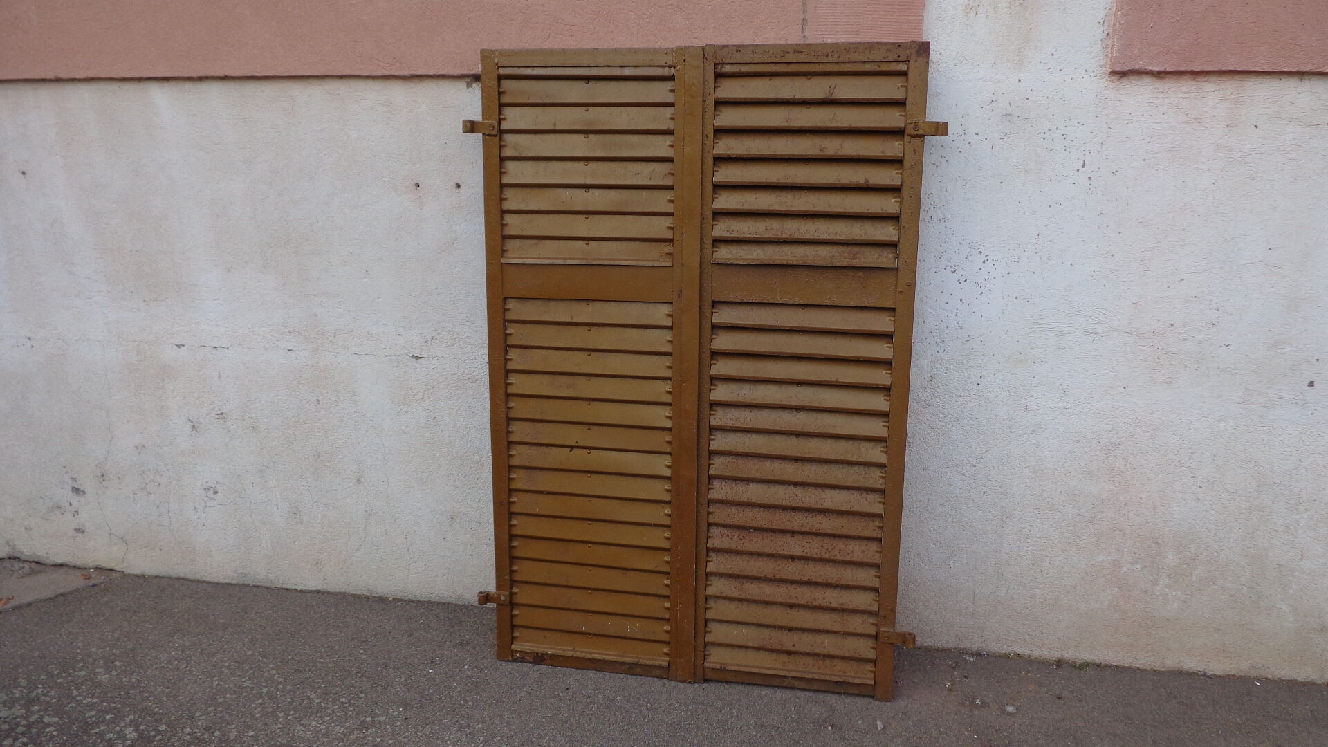 Pair of metal shutters