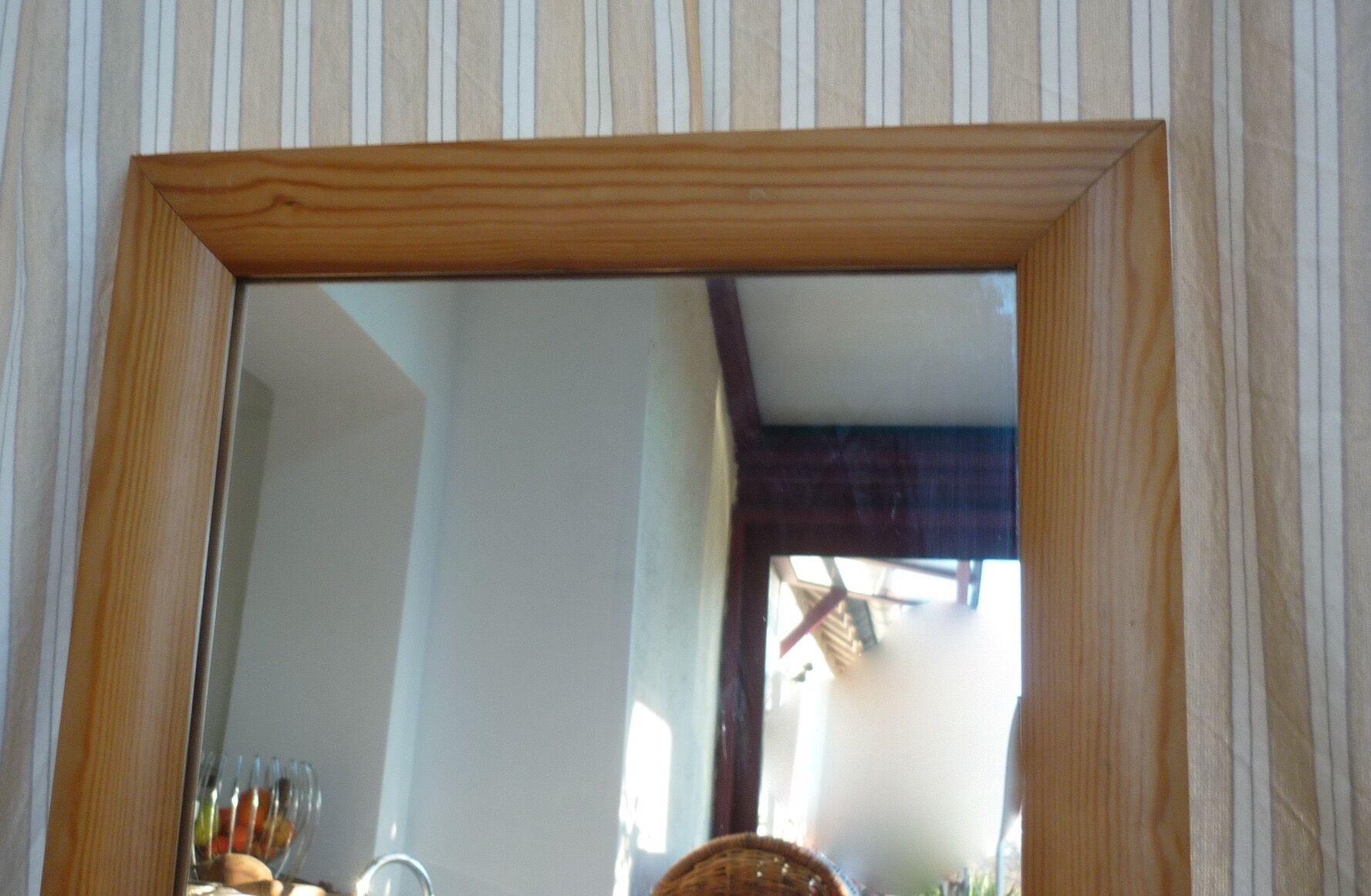 Mirror domed wooden frame 140X45, 80s