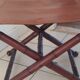 Vintage foldable leather and mahogany stool