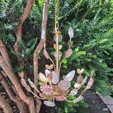 Glass flower chandelier 80s