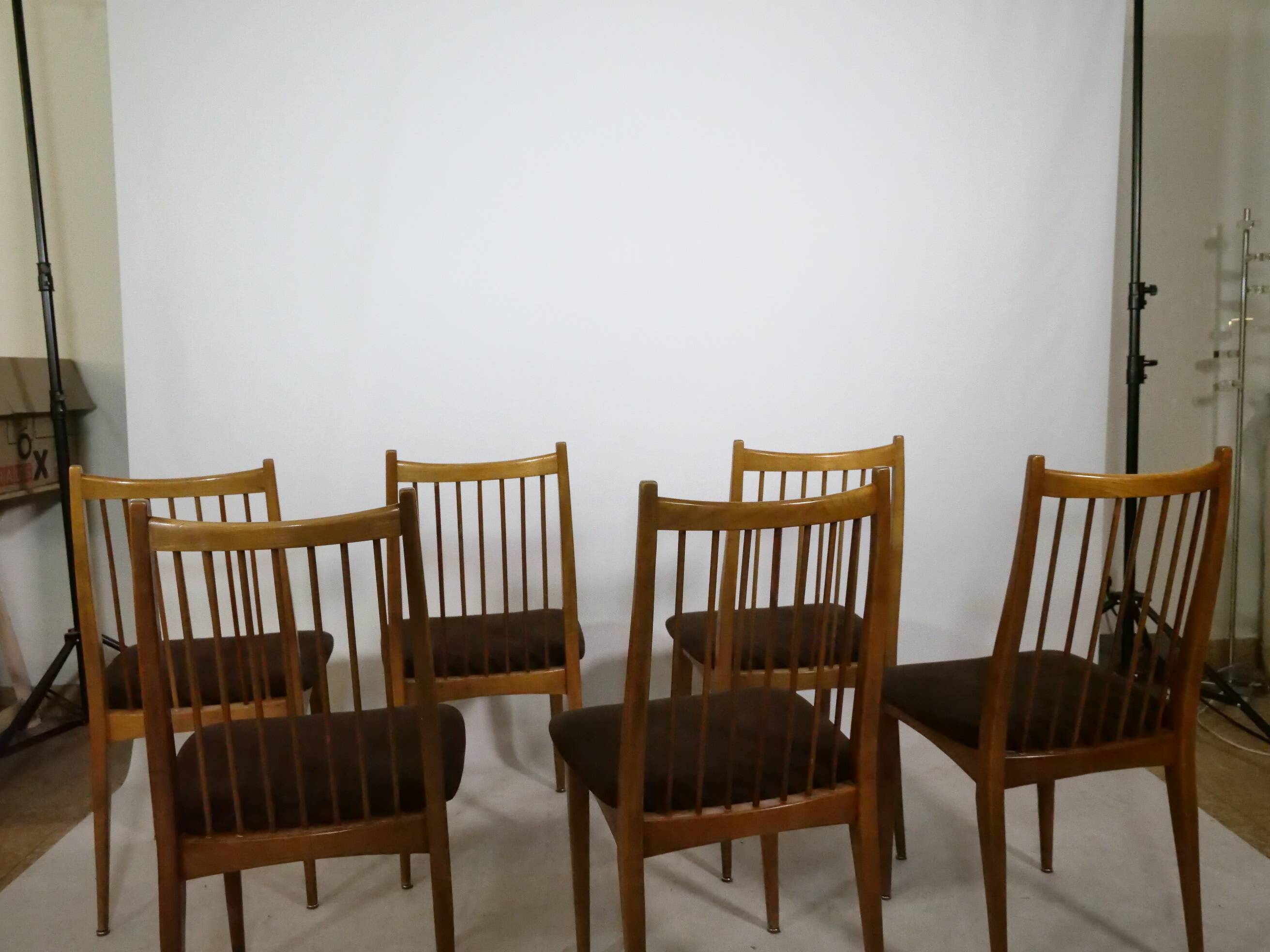 Mid-Century Teak Dining Chairs by WK Möbel, Set of 6, 1960s Design
