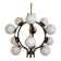 Stilnovo Italian Midcentury Chandelier, Brass & Opaline Glass, 1950s