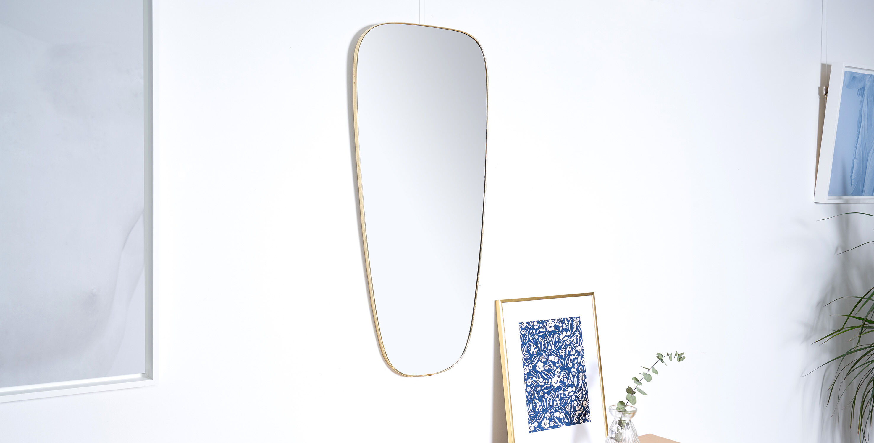 Miroir rétroviseur doré 1950