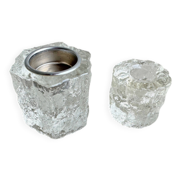 2 Vintage Scandinavian ice class candle holders